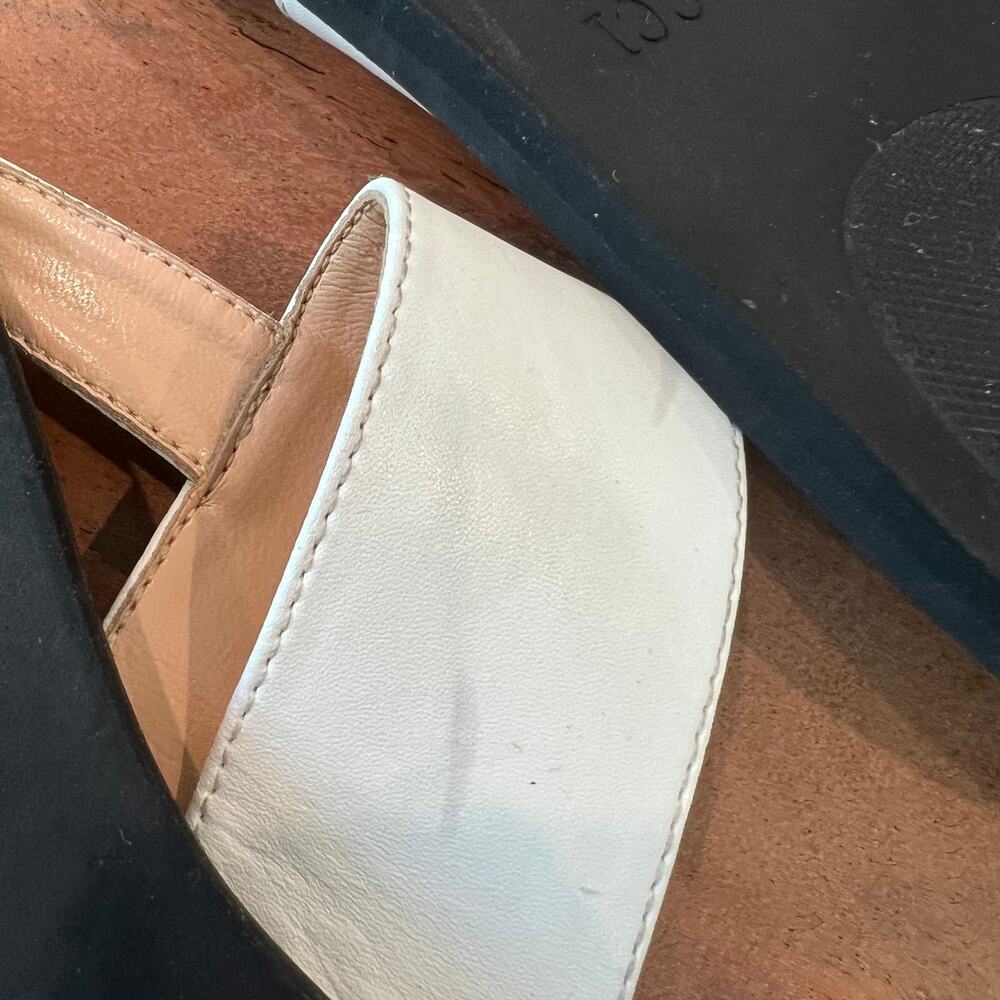 6 Gucci Double G Leather Thong Sandals in white leather Flip Flops Flats - Picture 10 of 10